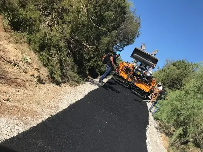 Newly paved asphalt road