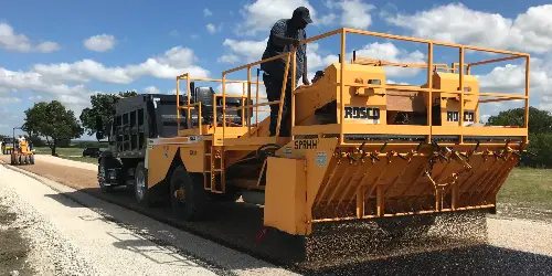 Ongoing asphalt paving work